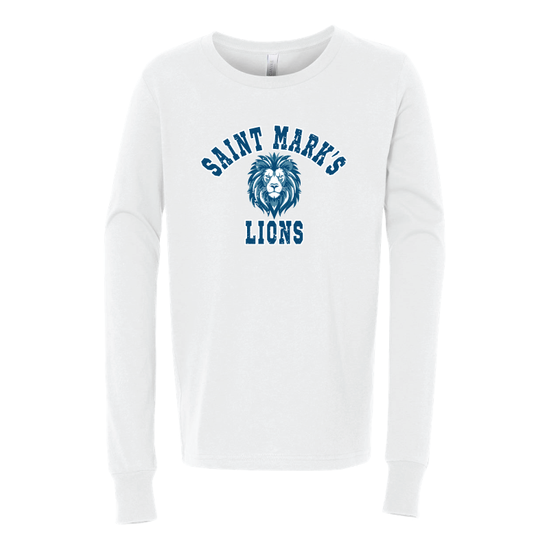 Spirit Lion White Long Sleeve Youth Tee