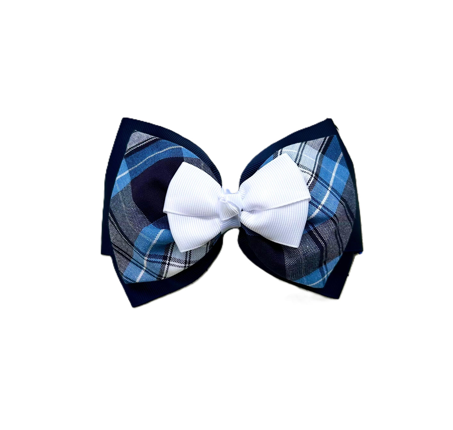 Three Layer Plaid Bow