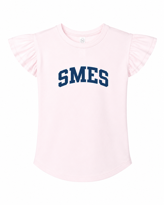 SMES Collegiate Girls Flutter Sleeve Toddler Tee
