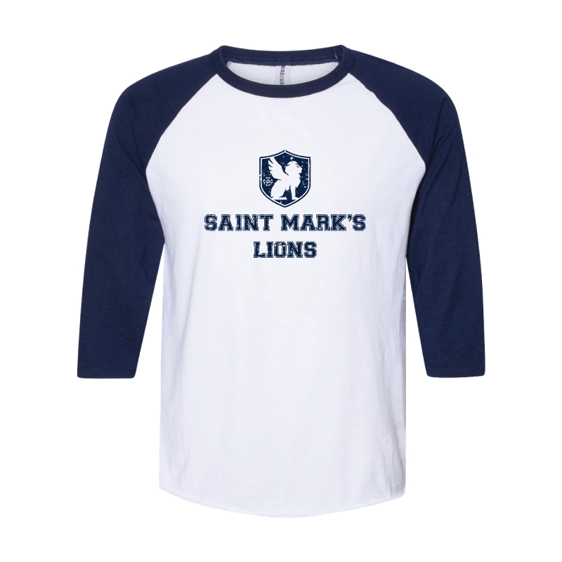 Saint Mark's Lion Crest Raglan Adult Tee