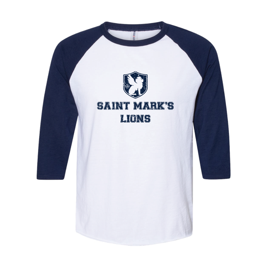 Saint Mark's Lion Crest Raglan Adult Tee