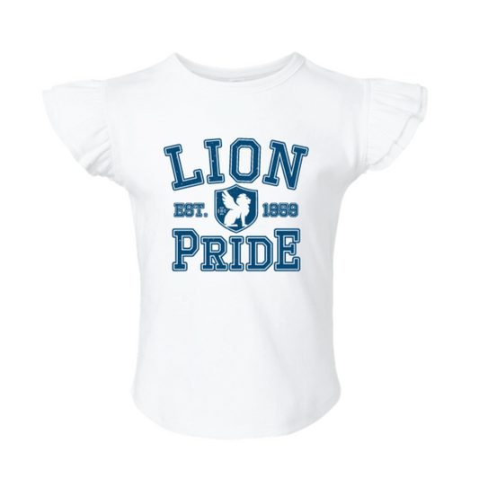 Lion Pride Girls Flutter Sleeve Toddler Tee