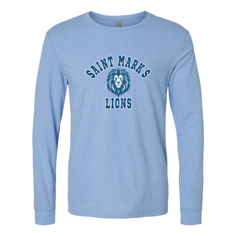 Spirit Lion Blue Long Sleeve Adult Tee