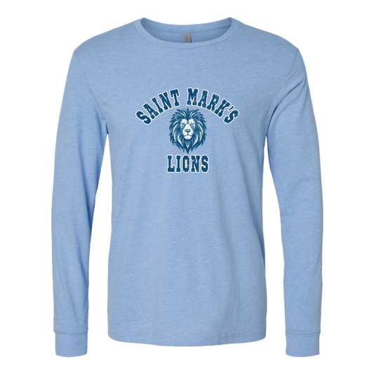 Spirit Lion Blue Long Sleeve Adult Tee