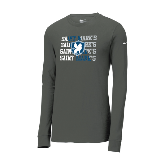Saint Mark’s Stacked Logo Nike Dri-FIT Long Sleeve Adult Tee