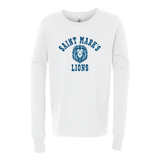 Spirit Lion White Long Sleeve Youth Tee