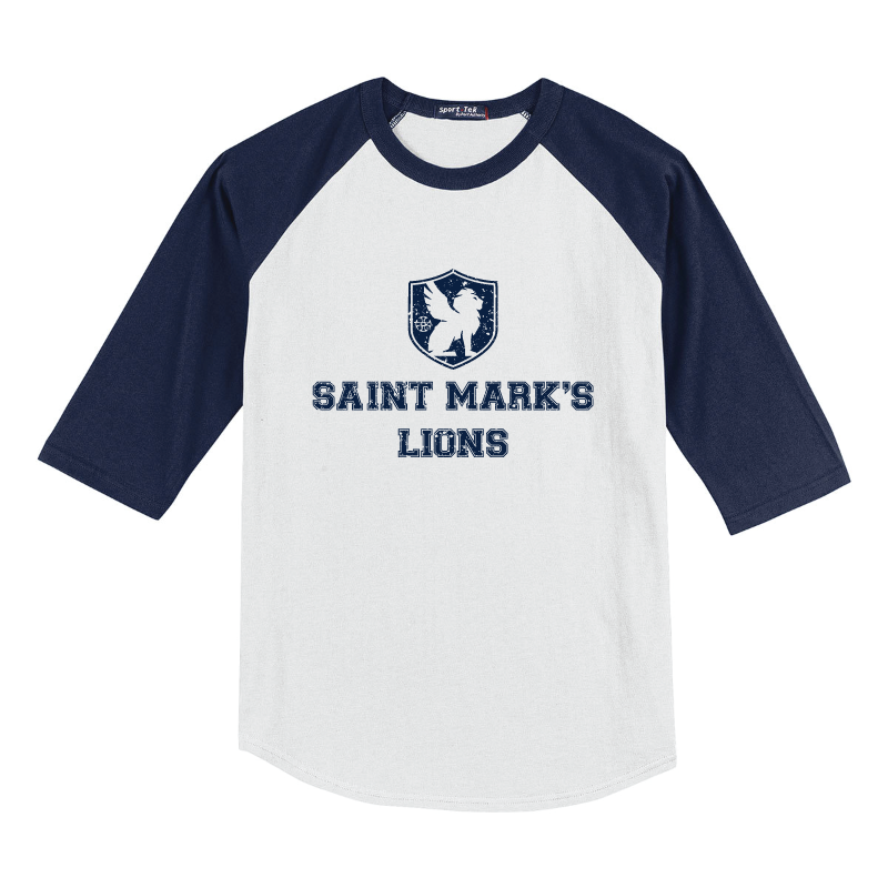 Saint Mark's Lion Crest Raglan Youth Tee