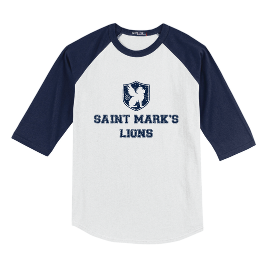 Saint Mark's Lion Crest Raglan Youth Tee